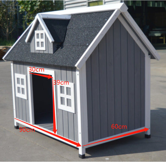 YES4PETS Grey Large Timber Pet Dog Puppy Wooden Cabin Kennel Timber House