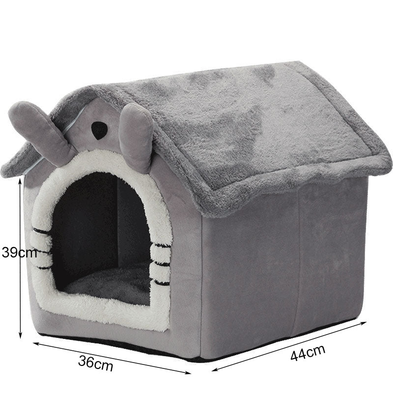 Medium Dog House Bed Portable Cat Bed Removable Cushion Cat Cave, Foldable Pets Puppy Kitten Rabbit