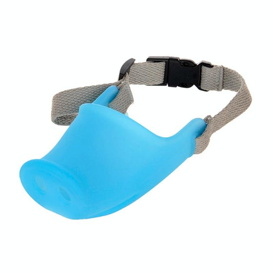 Pet Dog Piggy Mouth Dog Mask Bark Stopper - Size Large - Blue