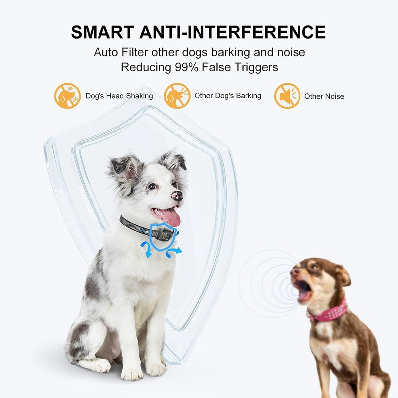 USB Rechargeable Smart Color Screen Anti-Bark Collar - Vibration Dog Training Collar