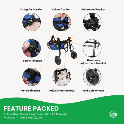 Rooster Farms Little Dog Wheelchair Small Harness - Adjustable Back Leg Aid
