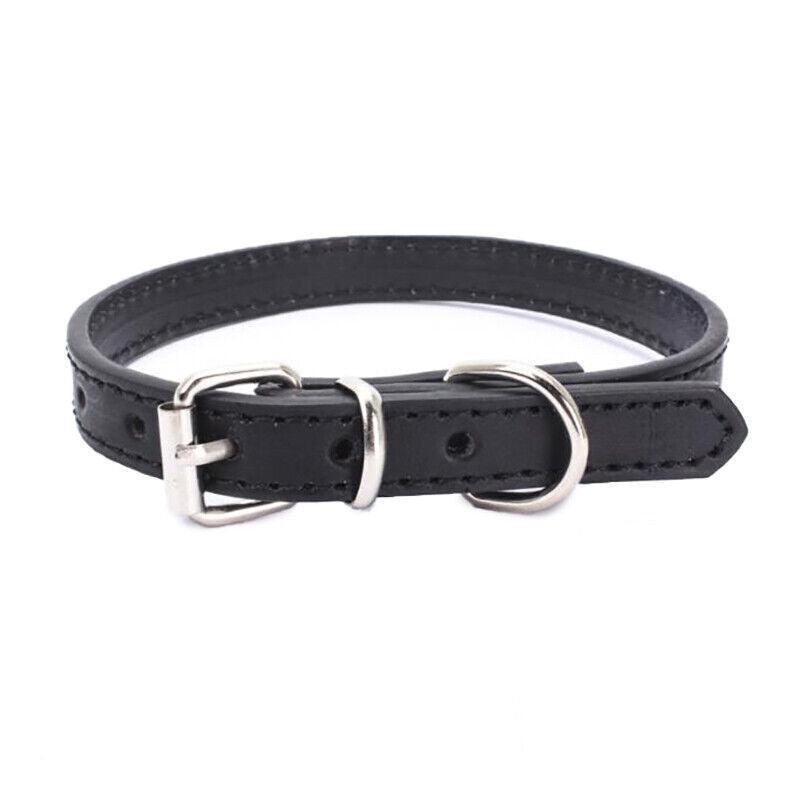 Dog Collar Pet Puppy Adjustable Neck Strap Pu Leather S - Blue