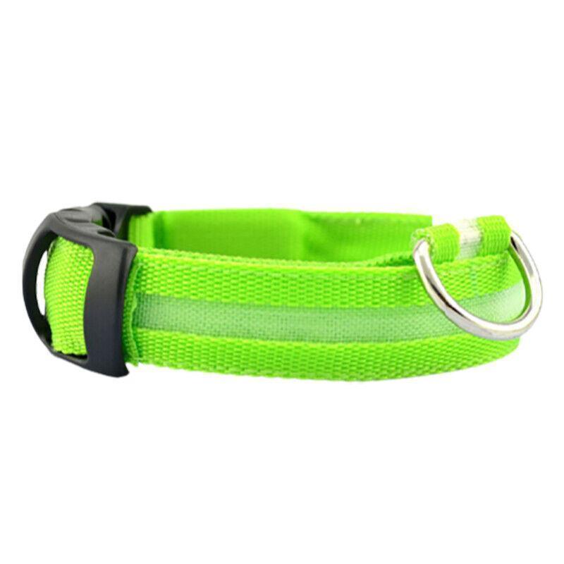 XL Size USB Rechargeable LED Dog Collar Nylon Glow Flashing Light Up Gear - Orange