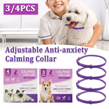 3/4pcs Calming Collar for Cats and Dogs Soothing Pet Relief Collar Long Lasting - 70cm-3PCS