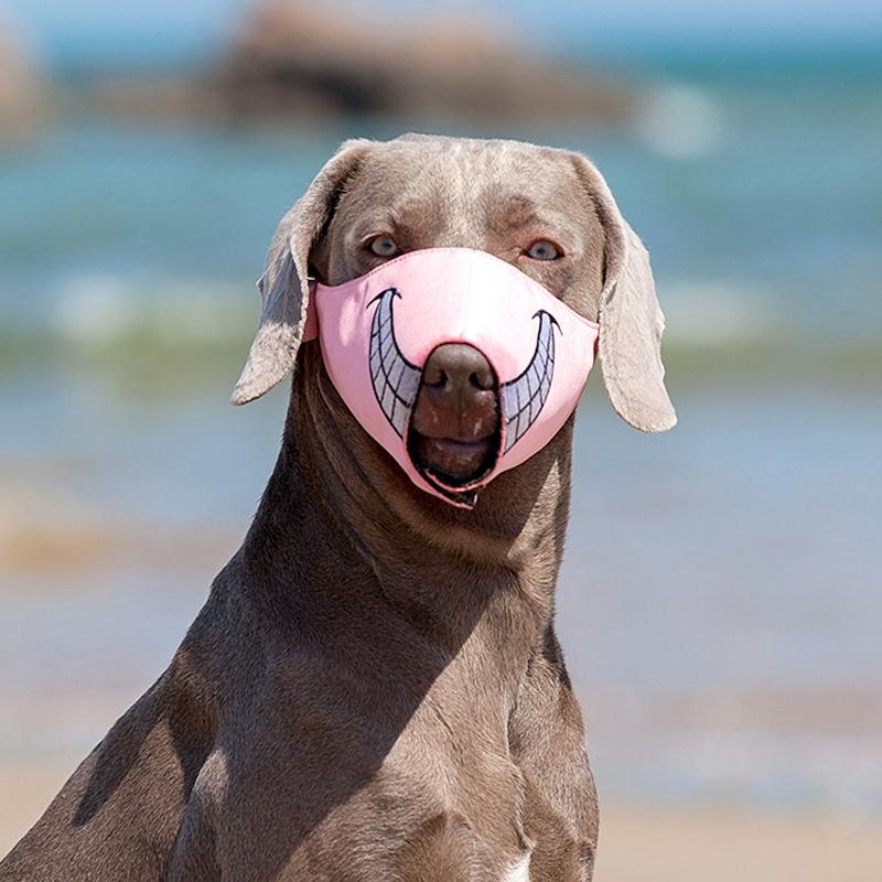 Cartoon Dog Mouth Cover Anti-Bite Nylon Dog Mask - Size L - Yellow - S
