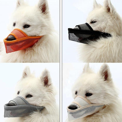 Dog Mouth Cover Anti-Bite Mesh Dog Mouth Cover Medium And Large Dogs Anti-Drop Mask L - Gray