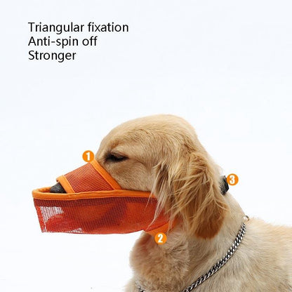 Dog Mouth Cover Anti-Bite Mesh Dog Mouth Cover Medium And Large Dogs Anti-Drop Mask M Orange