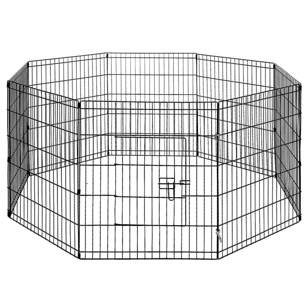 24 8 Panel Pet Dog Playpen Puppy Exercise Cage Enclosure Fence Play Pen"
