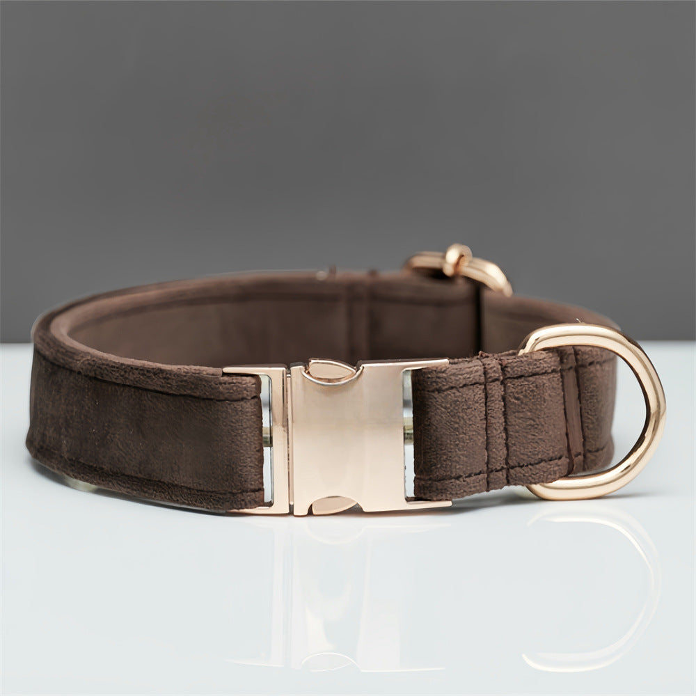 Dark Brown Durable Dog Collar with Metal Buckle ��� Adjustable Nylon Pet Collar for Small to Large Dogs size XS