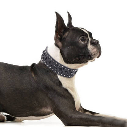 Size S Brown 1 pack Stylish PU Leather Dog Collar with Spikes - Adjustable, Durable & Comfortable for Medium to Large Breeds