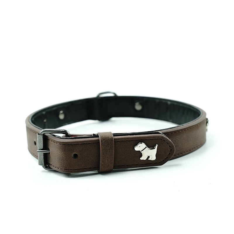 2 PCS Soft Leather Dog Collar - Adjustable & Durable for Medium/Large Dogs M-(58*2.5cm)