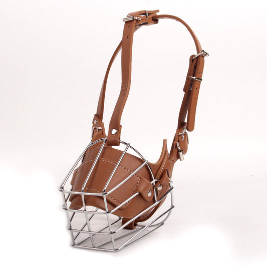 Brown Metal Basket Dog Muzzle - Anti-Bite & Anti-Barking - XL