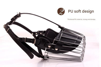 Black Metal Basket Dog Muzzle - Anti-Bite & Anti-Barking - XL