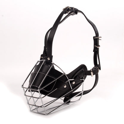 Black Metal Basket Dog Muzzle - Anti-Bite & Anti-Barking - XXL