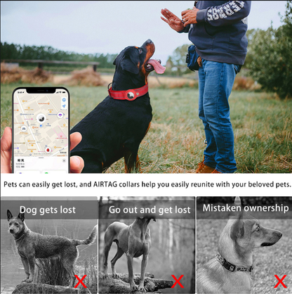 M Pink Secure Nylon Dog Collar with Built-in Apple AirTag (not included) Holder Case - Pet Tracker Accessory