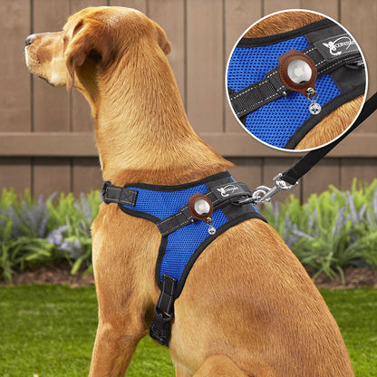 M Purple Secure Nylon Dog Collar with Built-in Apple AirTag (not included) Holder Case - Pet Tracker Accessory