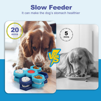 2Pcs Interactive Dog Puzzle Toy - 4 Spinning Layers Treat Dispensing Feeder for Mental Stimulation