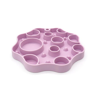 Silicone Dog Slow Feeder and Licking Mat - 2 in 1 Puzzle Bowl for Dog Slow Feeding(Light purple)