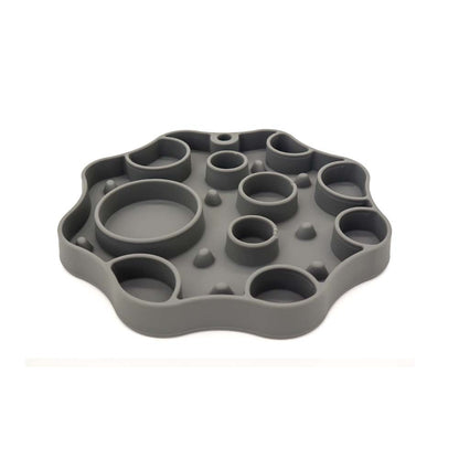 Silicone Dog Slow Feeder and Licking Mat - 2 in 1 Puzzle Bowl for Dog Slow Feeding(Dark gray)