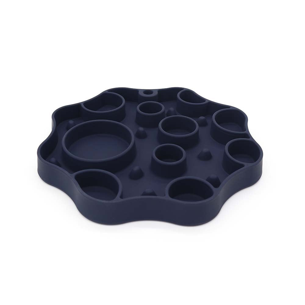 Silicone Dog Slow Feeder and Licking Mat - 2 in 1 Puzzle Bowl for Dog Slow Feeding(Navy blue)