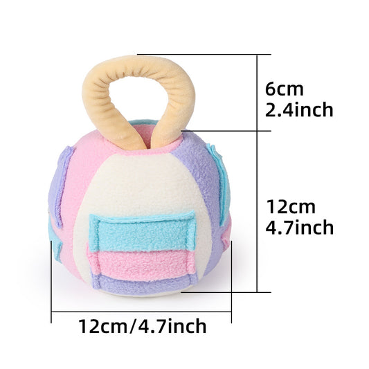 Interactive Dog Snuffle Ball Toy - Puzzle Treat Dispenser with Squeaker, blue pink