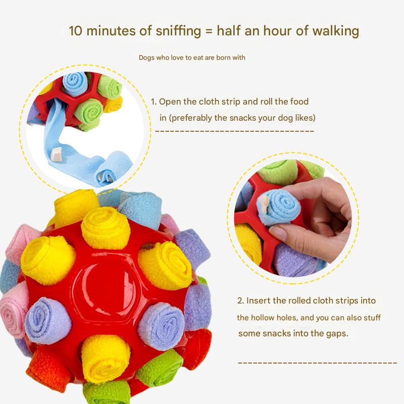 Rubber Snuffle Ball for Pets,Interactive Hollow Treat-Hiding Toy for Dogs and Cats(Yellow)