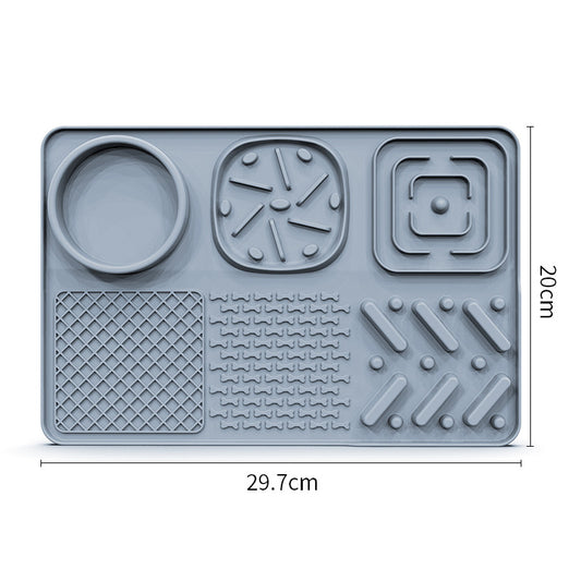 Pet Slow Feeder Lick Mat with Suction Cups - Anti-Anxiety Dog Feeding Mat(Grey)