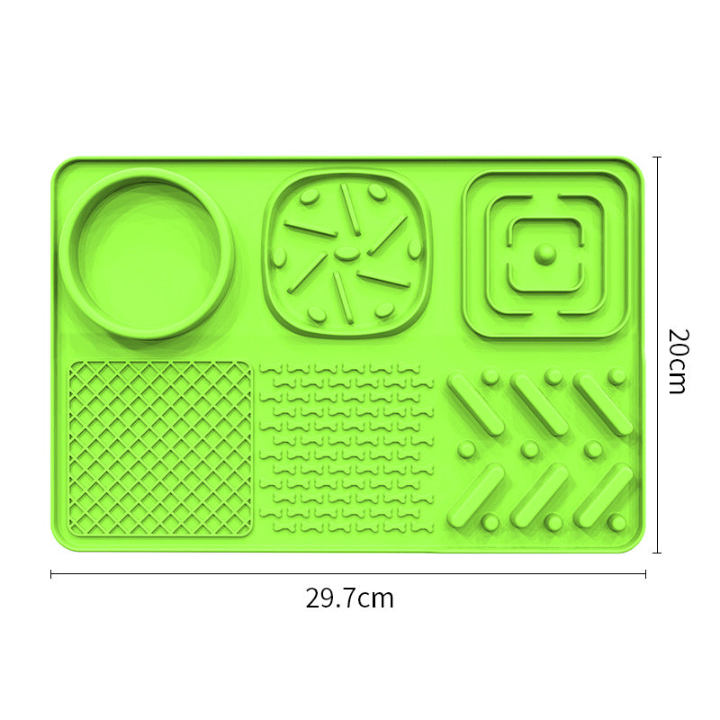 Pet Slow Feeder Lick Mat with Suction Cups - Anti-Anxiety Dog Feeding Mat(Green)