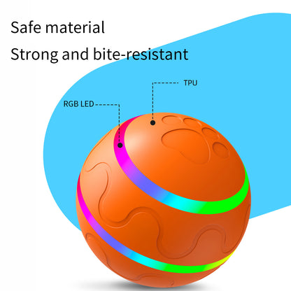Interactive Auto Pet Toy Ball with Remote Control - USB Rechargeable, LED Lights, Sturdy & Waterproof(pink)