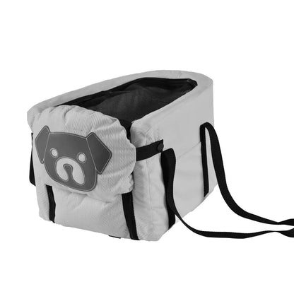 Grey Pet Car Booster Seat for Small Dogs & Cats - Safe Travel Carrier Bed