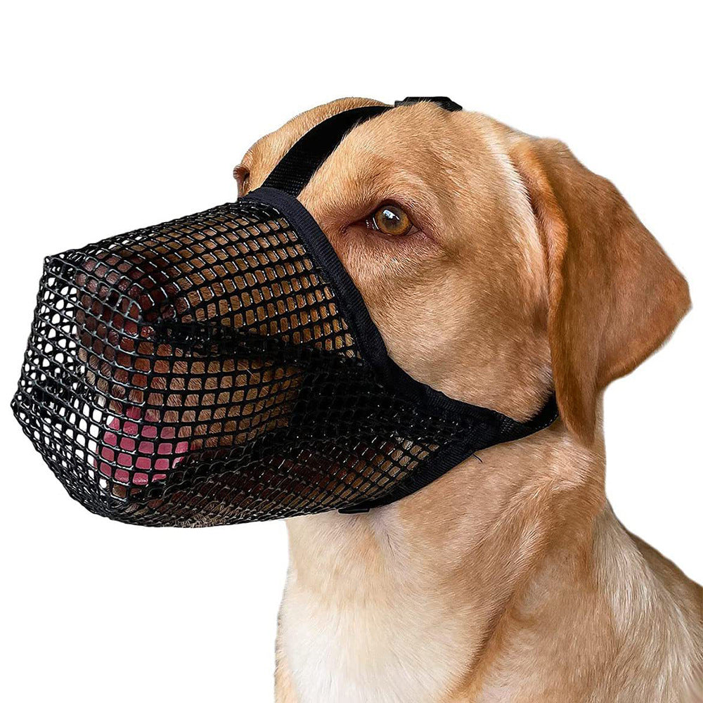 2 Pcs Size S Black Breathable Mesh Dog Muzzle - Anti-Barking, Biting & Chewing - Adjustable & Comfortable Nylon Muzzle for Dogs