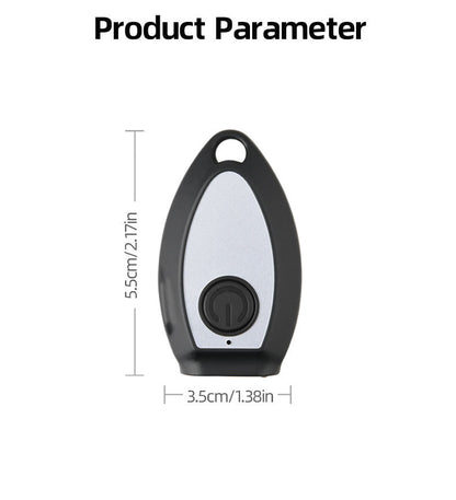 Black Portable Ultrasonic Dog Repeller & Trainer - Anti-Barking Device with LED Flashlight, USB-C Rechargeable