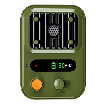 Green USB Rechargeable Color Screen Ultrasonic Dog Repeller - High-Power Anti-Bark Device, 9.2x5.6x13cm, 180g