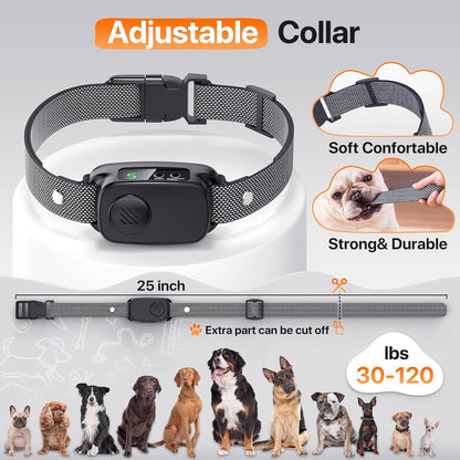 Waterproofing USB Rechargeable Smart Color Screen Anti-Bark Collar - Vibration Dog Training Collar