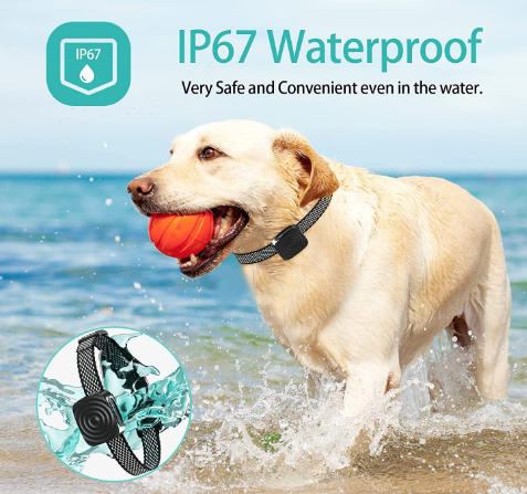 Water Ripple Pattern Waterproofing USB Rechargeable Smart Color Screen Anti-Bark Collar - Vibration Dog Training Collar