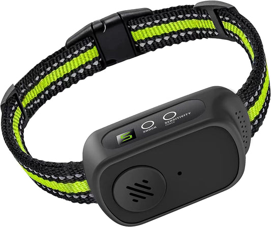 Green Automatic Anti-Bark Collar with Misjudgment Prevention - Low-Power Dog Training Device, 180x100x40mm