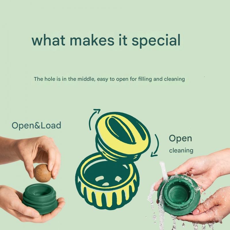 Interactive Dog Treat Dispensing Ball & Silicone Treat Mold Set - Durable,  Dishwasher Safe(green)