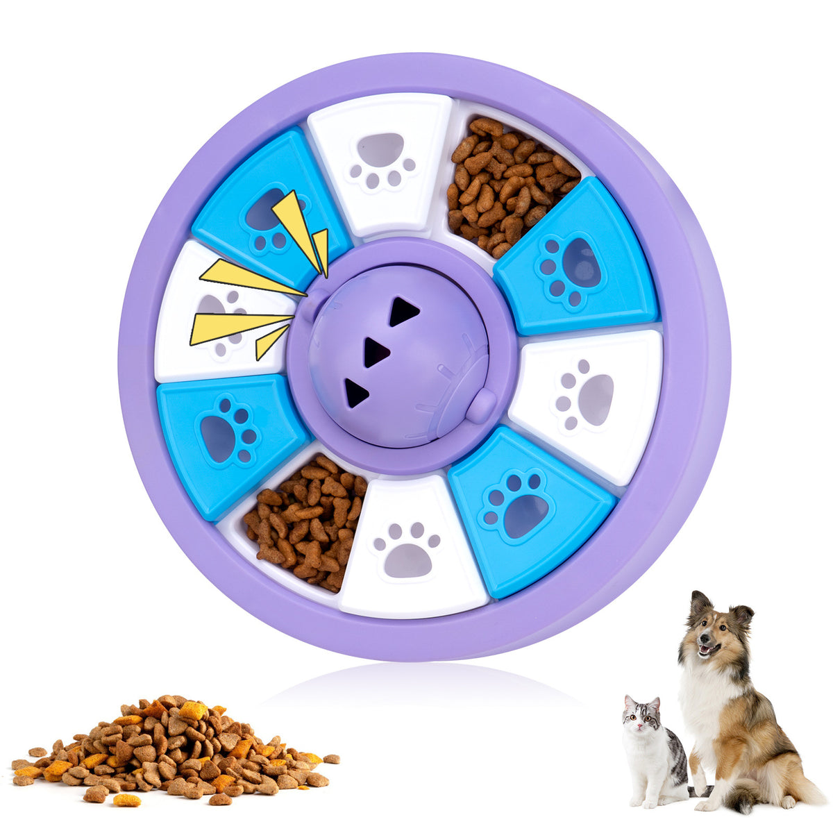 Interactive Dog Puzzle Feeder Toy - Slow Feeder for IQ Training & Mental Stimulation(purple)