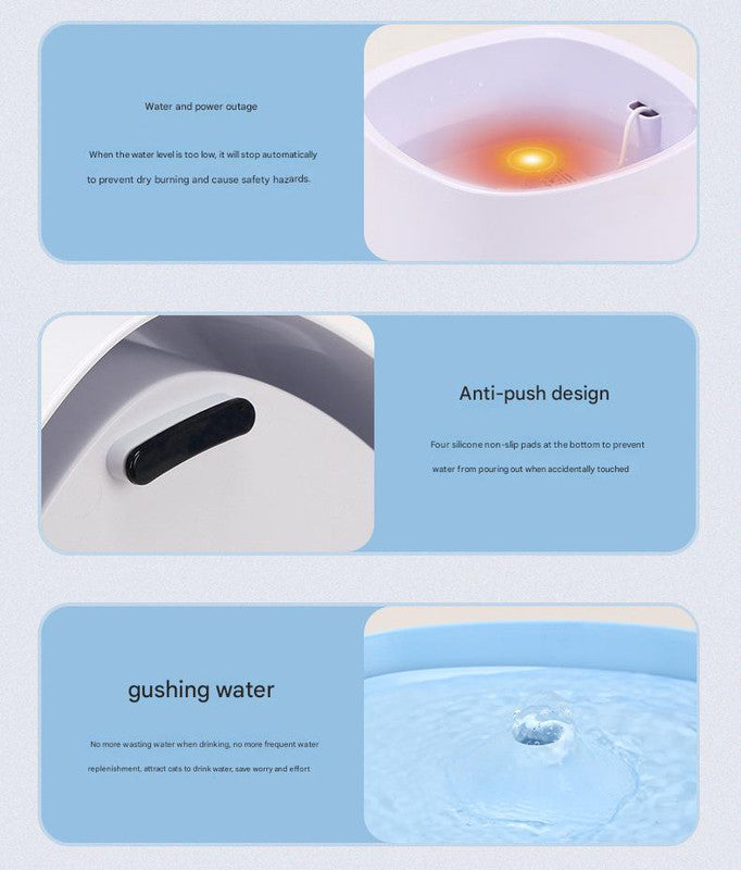 Automatic Pet Water Fountain - USB Powered, Multi-Stage Filtration, Ultra-Quiet, 2L Capacity(Blue)