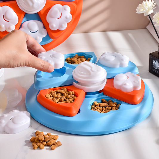 Interactive Dog Puzzle Feeder Toy - IQ Training & Slow Feeder with Anti-Skid Base(blue)