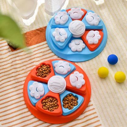 Interactive Dog Puzzle Feeder Toy - IQ Training & Slow Feeder with Anti-Skid Base(red)