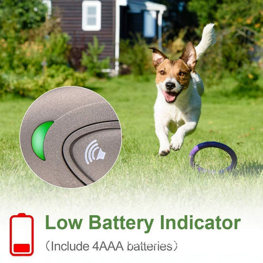 Ultrasonic Dog Bark Control & Training Aid - Handheld Anti-Barking Device, 100% Safe with Low Battery Indicator(Gray)