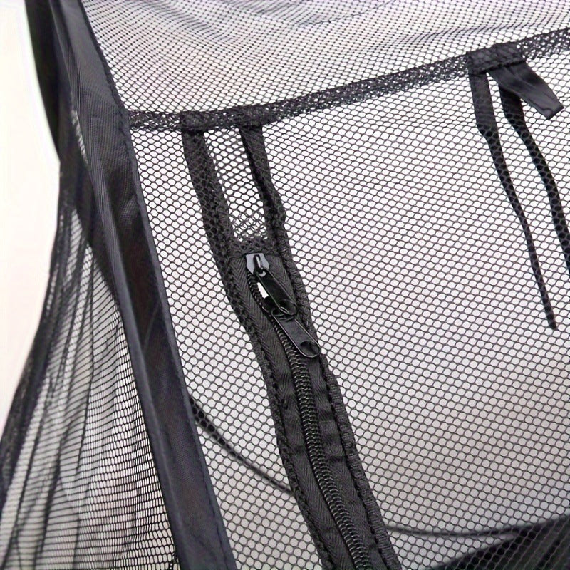 Black Portable Pop-Up Pet Tent - Lightweight Foldable Outdoor Enclosure for Dogs & Cats, Breathable Mesh Travel Kennel