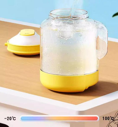 Yellow Large Capacity 2-in-1 Pet Travel Water & Food Bottle Dispenser - Portable Outdoor Dog Feeder with Shoulder Strap