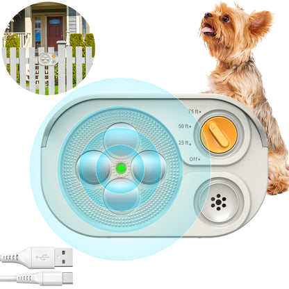 White Grey Ultrasonic Anti-Bark Dog Trainer - Safe and Effective Bark Control Device